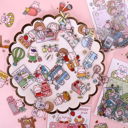 40 piece/bag of rabbits daily life paper sticker package DIY diary decoration sticker album scrapbooking