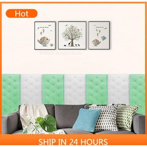 3D Anti-collision Wall Stickers Wallpaper Self-adhesive Thicken Tatami Wall 4MM Pad Kids Bedroom Living Room Foam Cushion Decor