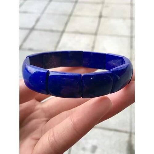 Genuine Natural Royal Blue Lapis Lazuli Gems Stone Beads Women Man Bracelet Bangle AAAAA 20x13mm