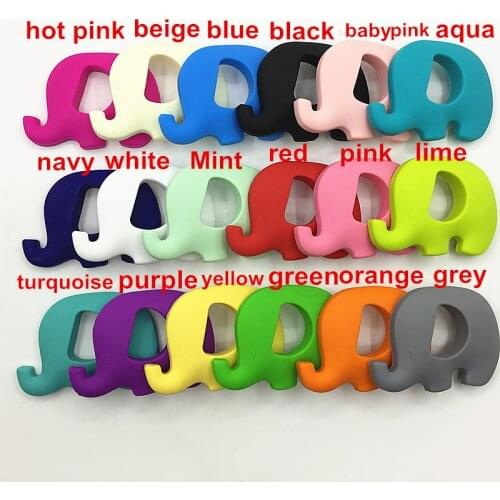 NEW 10pcs/lot BPA free Silicone Teething Necklace with large elephant nursing pendant silicone teether beads necklaces pendant