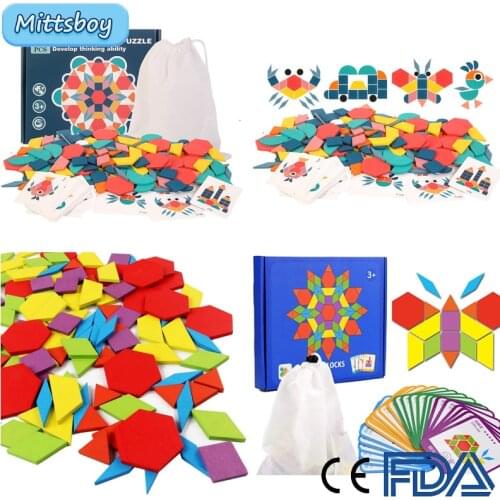New Creative Shape 3D Puzzles Board Montessori Woode Materials Hand Brain Training Early Learning Thinking Toy for Babys Gifts