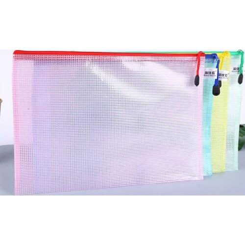 A3/A4/A5 Plastic Gridding Waterproof Transparent Document Bag Pen Filing Products Pocket Folder Office School Supply