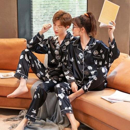 Couple Summer Long Sleeve Casual Homewear Spring And Sutumn Pajama Set