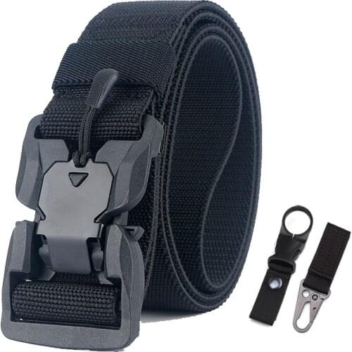 New Stretching Tactical Belt Unisex Alloy Buckle Nylon Special Service Belt Men Women Elastic Casual Knitted Belt HE191