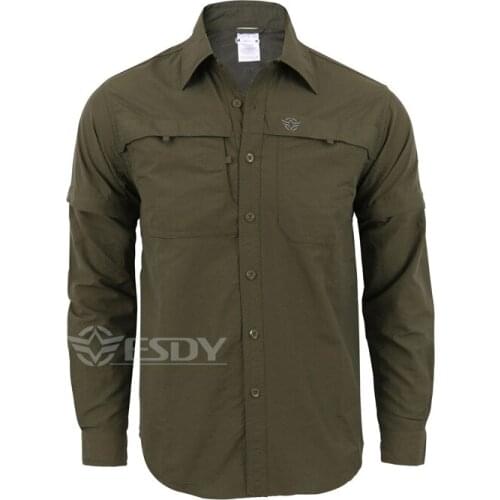 Shanghai Story Army Mens Summer Tactical Shirt Quick Dry Shirt Removable Sleeve Leisure Breathable Uv Protection Military Shirt