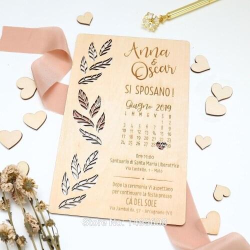 Laser Cut Wedding Invitations,Flower of life,Personalized gift,Wedding Invitation, Leaves invitation, Wooden invitation