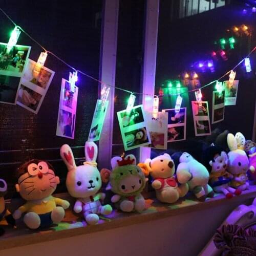 10/20 LED Photo Clip Garland Battery Powered Garland LED Fairy Lights String Garland Street Christmas Lights Decoration Navidad