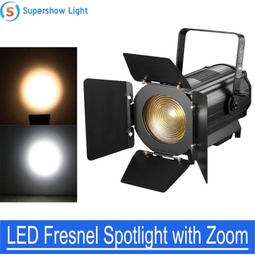 150W/200W/300W LED Fresnel Spotlight with Manual Zoom DMX Studio Theater Concert TV Show Aluminum Alloy Stage Lighting Euqipment
