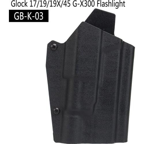 Tactical Kydex Gun Holster for Glock 17/19/19X/45 G-X300 Flashlight Holster Pistol Adapter Platform with Waist Clip QLS 19 22