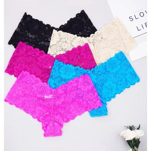 5 PCS Womens Underwear Summer Thin Sexy Lace Ladies Boxers Underpants See Through Panties Female Intimates Lingerie Boyshorts