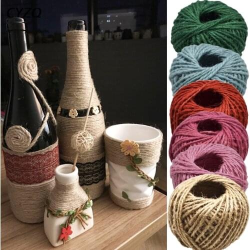 30 Meters Natural Burlap Hessian Jute Twine Cord Hemp Rope Party Wedding Gift Wrapping Cords Thread DIY Scrapbooking Craft Decor
