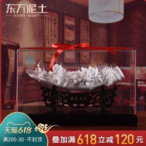 Oriental clay ceramic flower art high-grade hotel club house furnishing articles company opening gifts/today
