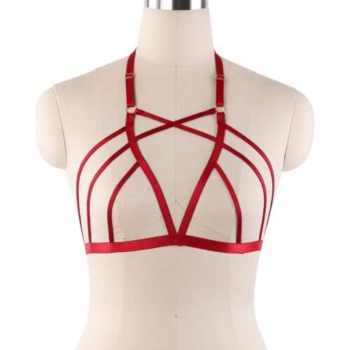 Women Body Harness Tops Cage Bra Bondage Lingerie Goth Harajuku Belt Fetish Exotic Bustier Halter Rave Wear Bondage Harness