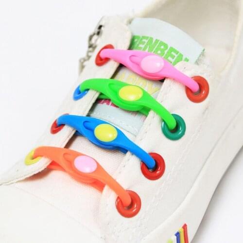 12pcs Elastic Silicone Shoelaces Rubber Sneaker Shoelace Adults and kids Lazy No Tie Shoe laces One size fits all shoes