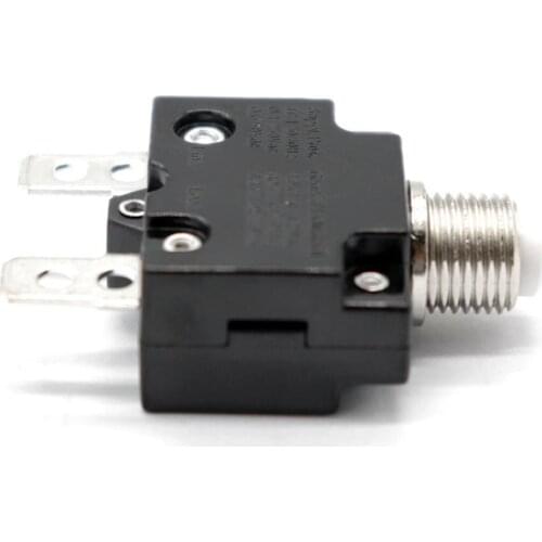 15 Amp Push Button Circuit Breakers with Black Waterproof Button Cover, DC 50V AC 125-250V