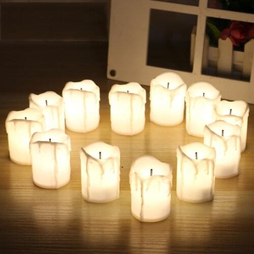 2PCS Simulated LED Candle 3.5*5CM Flameless Electronic Candle New Year Birthday Wedding Thanksgiving Day Party DIY Decos Gift