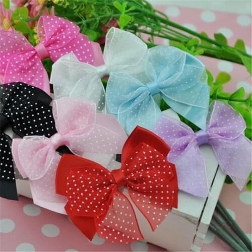 20 pcs satin&sheer ribbon flowers bows wedding appliques crafts decorations A205
