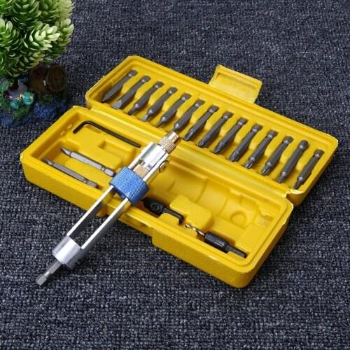 20pcs Half Time Drill Driver Multi Conversion Screwdriver Sets 16 Different Kinds Head With Countersink Bits Allen Wrench