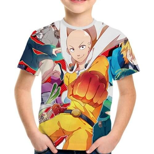 4-12 Years Old 2020 Summer Kids 3D Cute Japanese Anime One Punch Man T-shirt Children Fashion T shirt Boys Girls Tshirts Tops