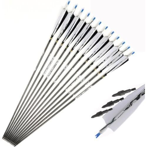 31 Inch Pure Carbon Arrow Spine 500 Diameter 7.5mm Turkey Feather For Compound Bow Archery Hunting