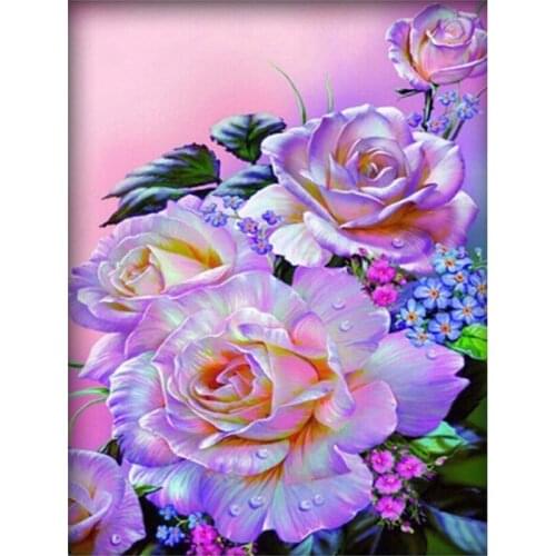 5D DIY Diamond Painting Cross Stitch Diamond Embroidery Cartoon Flowers Round Diamond Mosaic Diamond Paintings Home Decor