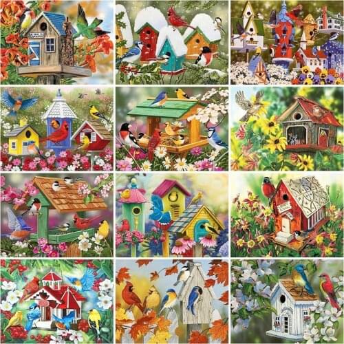 5D Diy Diamond Embroidery Bird Cross Stitch Kit Diamond Painting Flower Animal Full Square Round Drill Mosaic Home Decorations