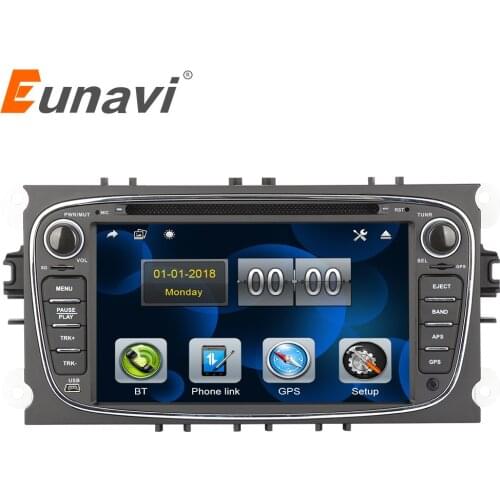 Eunavi 7'' 2 Din Car DVD Radio Player for FORD/Focus/S-MAX/Mondeo/C-MAX/Galaxy GPS Navigation Stereo Video Head unit Car pc bt
