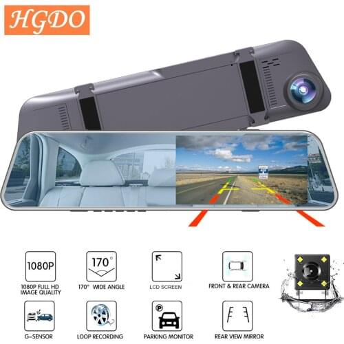 HGDO 5.3" A05 Car DVR Rear View Touch Mirror Camera 1080P Dash Cam Auto Registrar Video Recorder with 2 Cameras Parking Dashcam