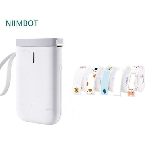 Nimbot d11 Wireless tag printer Handheld Pocket labels bluetooth printer thermal label printer(Black printer and 7 Rolls label