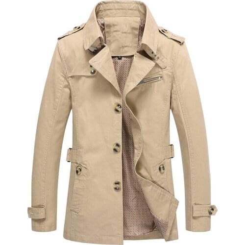 Brand Autumn Jacket Men Casual Fashion Single Breasted Trench Men Jackets Coats Plus Size M-5XL Coat Men chaqueta hombre