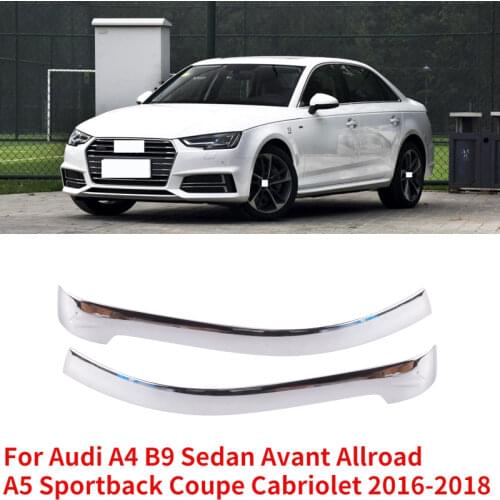 CAPQX 2PCS For Audi A4 B9 Sedan Avant Allroad A5 Sportback Coupe Cabriolet 2016-2018 Rearview Mirror Decorative Cover Trim Strip