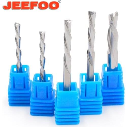 Two Flute Left Hand Down Cutter Carbide Spiral Wood End Mill For MDF Multilayer board Plywood CNC Router Bit