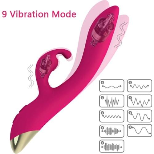 Dual Vibrator for Women Vagina Silicone 9 Speeds Adult Sex Toys Product Clitoris Stimulate G Spot Dildo Vibrating Intimate Goods