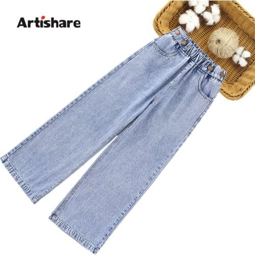 Big Girls Jeans Solid Color Girl Jeans Child Spring Autumn Jeans Kids Casual Style Childrens Clothing 6 8 10 12 14