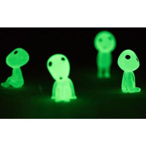 5pcs Cute Princess Mononoke Luminous Studio Ghibli Resin Action Figure Toys Glow In Dark Figurines Elf Tree Dolls for Kids Gift