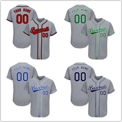 Cheap Grey Baseball Jersey Customized-Design High Quality Sportwear For Athletes',Wholesale 8 Pcs Tee Shirts For Discount