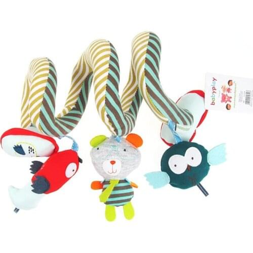 56CM 3 Cartoon Anim Genuine New Multi-functional Bed Around Plush toys Newborn Car Winding Anime Plush Baby Dolls Christmas Gift