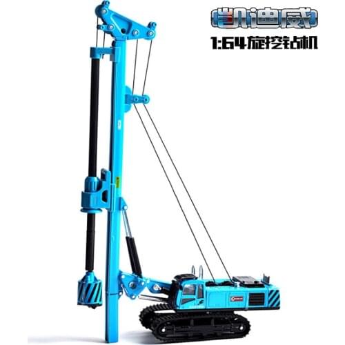 Alloy engineering vehicle model 1:64 rotary drilling rig crawler construction piling machinery childrens toy car W93