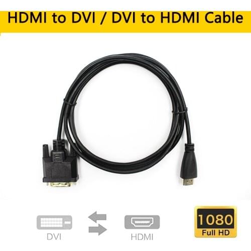 HDMI to DVI/DVI to HDMI Cable HDMI DVI-D 24+1 pin Adapter 1080p DVI D Male to HDMI Male Converter Cable for HDTV DVD Projector