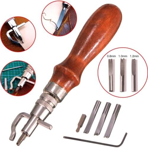 Leather craft Edge Press Kit Adjustable Stitching and Groover Crease Leather Stitching Tool Sewing Accessories