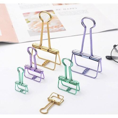 Cretive Colorful Metal Paper Clips for Photo Message Memo Binder Clip School Office Supplies Stationery