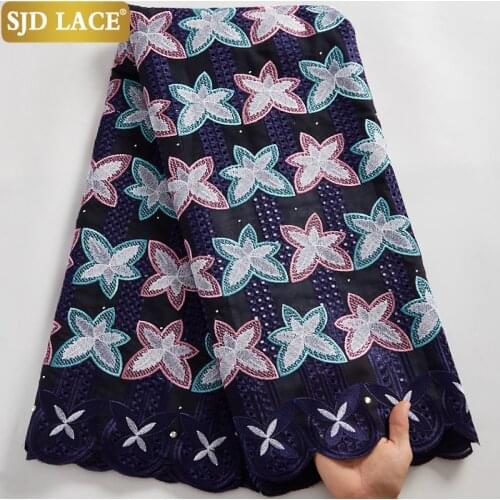 SJD LACE Fashion African Lace Fabric 2021Swiss Voile Lace Embroidery Soft Dry Cotton In Switzerland For Church Material SewA2509