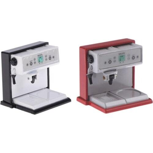 1 Pc 1/12 Scale Dollhouse Miniature Kitchen Metal Coffee Machine Pretend Play Cooking Toy Accessories