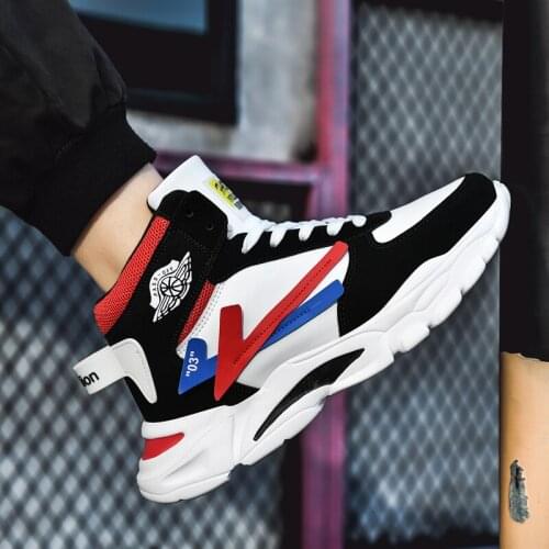 Fashionable high top basketball shoes comfortable and light mens sports shoes кроссовки мужские Walking shoes casual shoes36-44