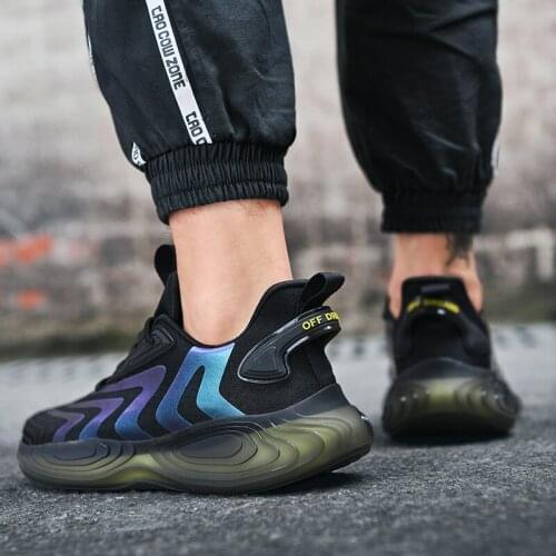 Trendy Mens Light Running Shoes Breathable Sneakers Hard-wearing Sports Shoes Outdoor Antiskid Damping Jogging Shoes Zapatillas