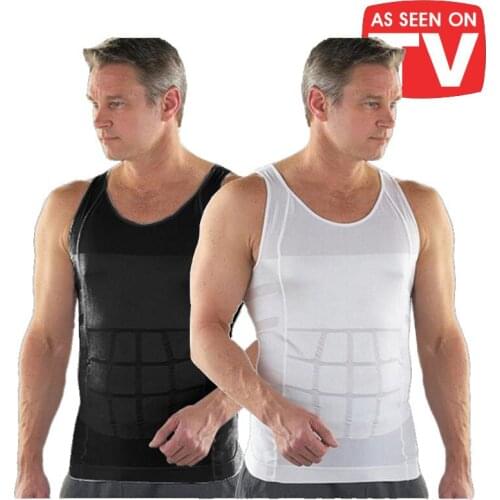 2020 Men Slimming Body Shaper Tummy Shaper Vest Slimming Underwear Corset Waist Waist Cincher Men Bodysuit Waist traine Dropship