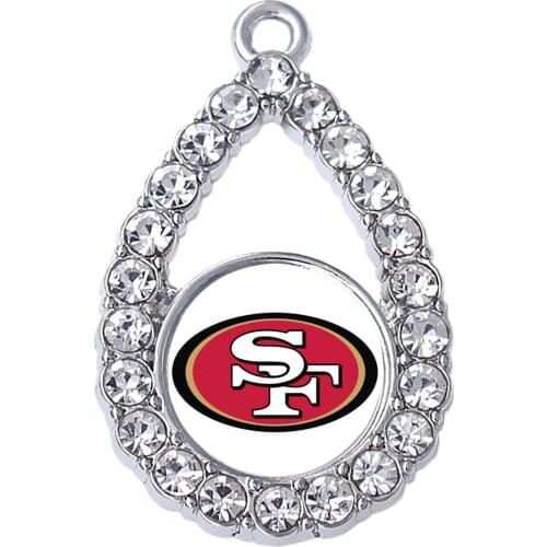 New fashion enamel mirror face san Francisco football team sport label crystal jewelry pendant