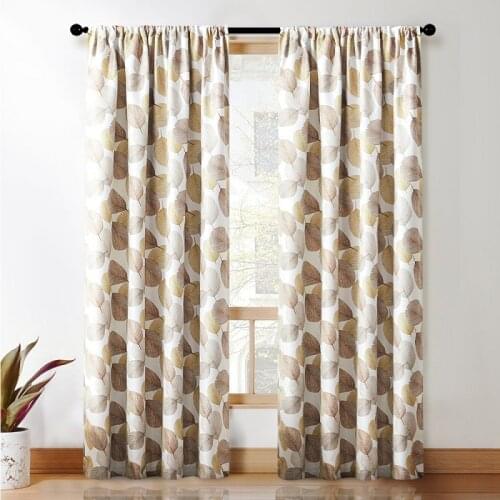 New Modern Simple Curtain Double-sided Printing Leaf Printing High Shading Curtains for Living Room Bedroom All-match Curtains