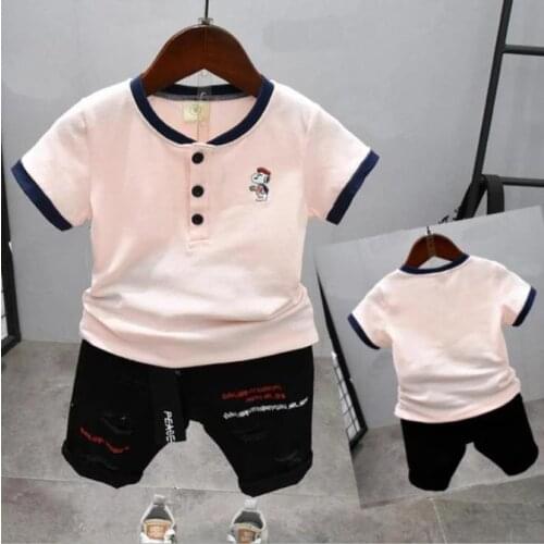 Boy Girl Clothing Set High Quality New Summer Sport Active Solid Kids Suit Children Baby Clothing T-Shirt And shorts 2-6Years