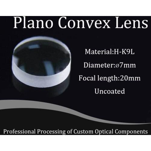 Optical Glass Plano-convex Lens Diameter 7mm Focal Length 20mm Optical Experimental Lens